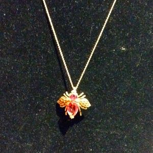 Joan Rivers Cancer Hope Bee Pin Pendant Necklace